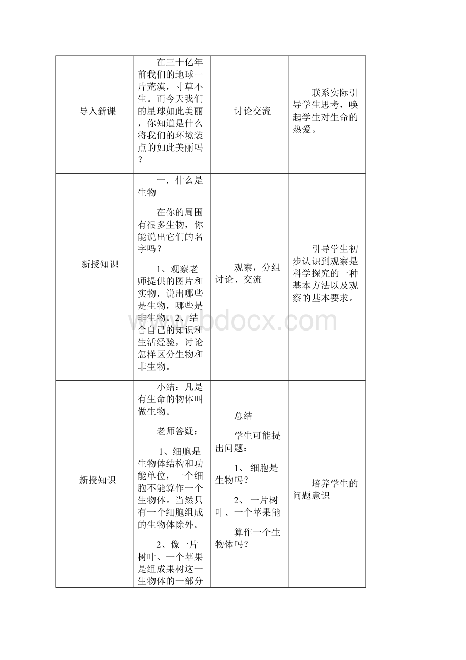 人教版七年级上册生物教案完美编辑版.docx_第2页