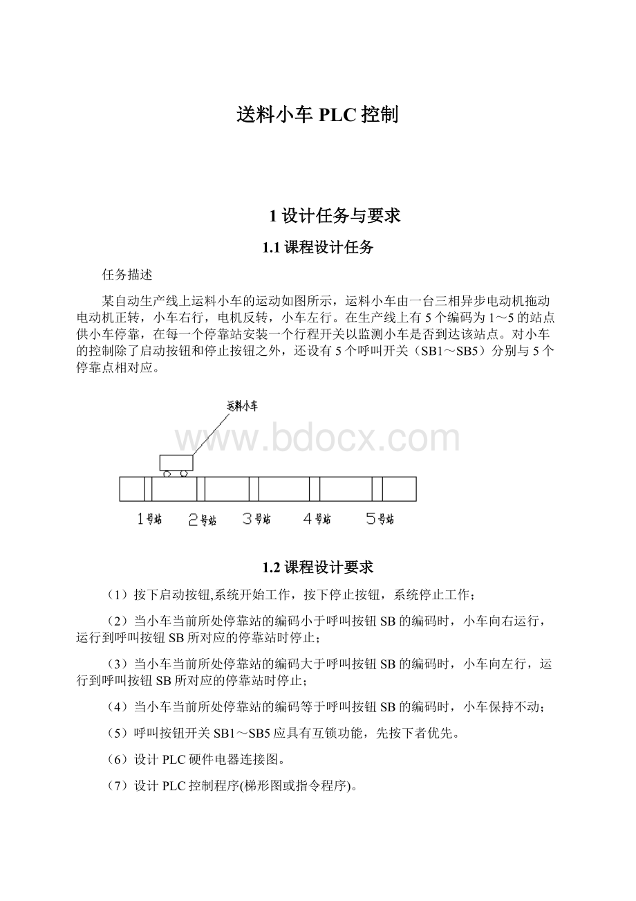 送料小车PLC控制.docx