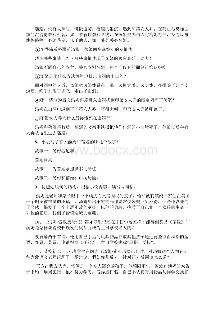 江苏省泰兴市宁界初级中学中考语文名著阅读 汤姆索亚历险记和西游记Word文档下载推荐.docx_第2页