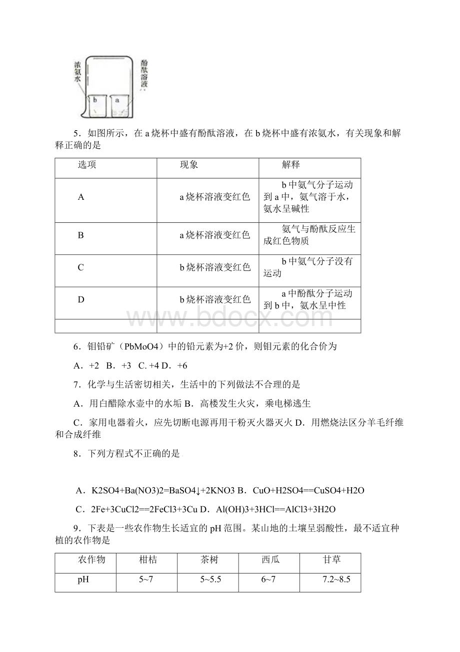 广东省东莞市寮步镇届九年级化学下学期第二次模拟考试试题.docx_第2页