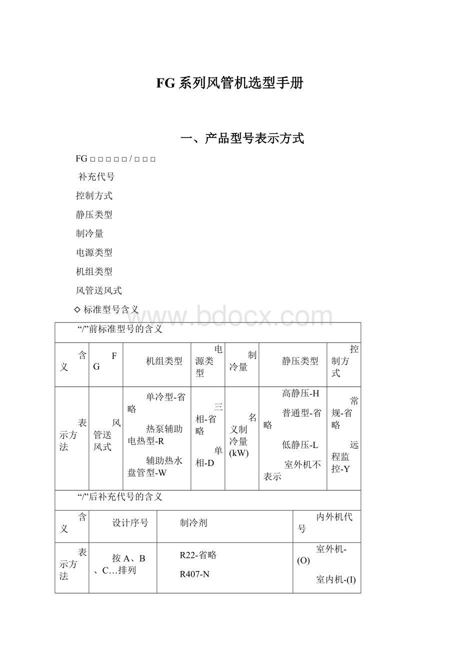 FG系列风管机选型手册.docx_第1页