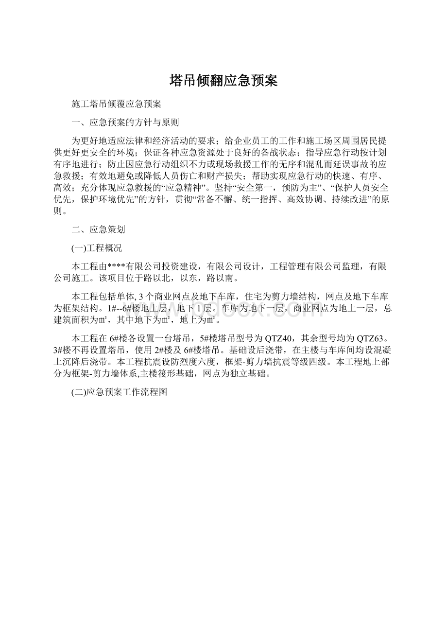 塔吊倾翻应急预案Word格式文档下载.docx