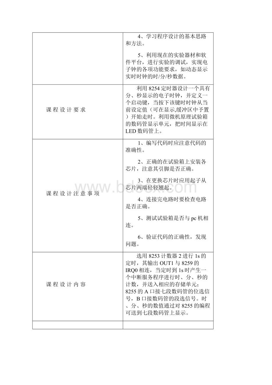 电子钟课程设计报告微机原理与接口技术.docx_第2页