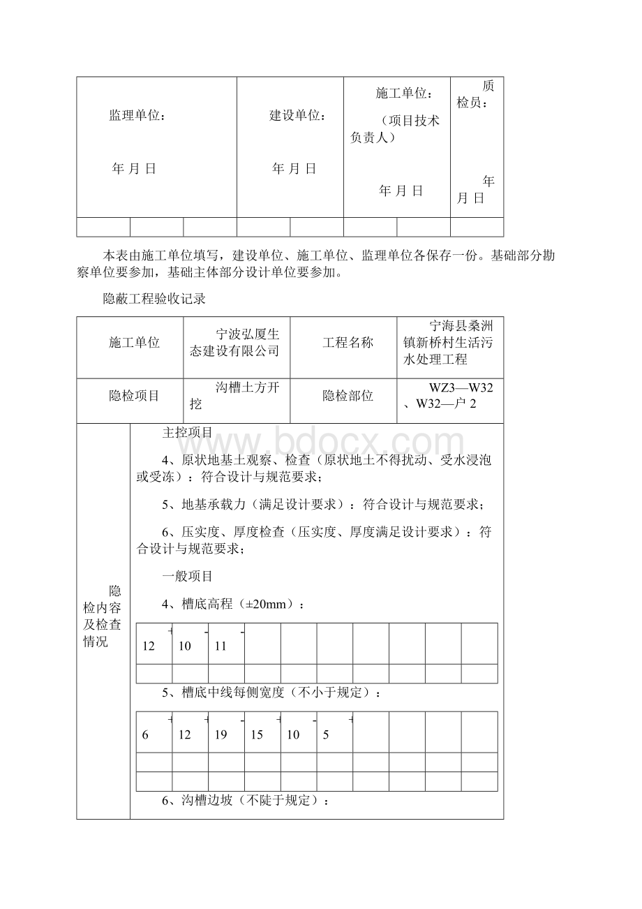 沟槽隐蔽工程验收记录Word文档下载推荐.docx_第2页