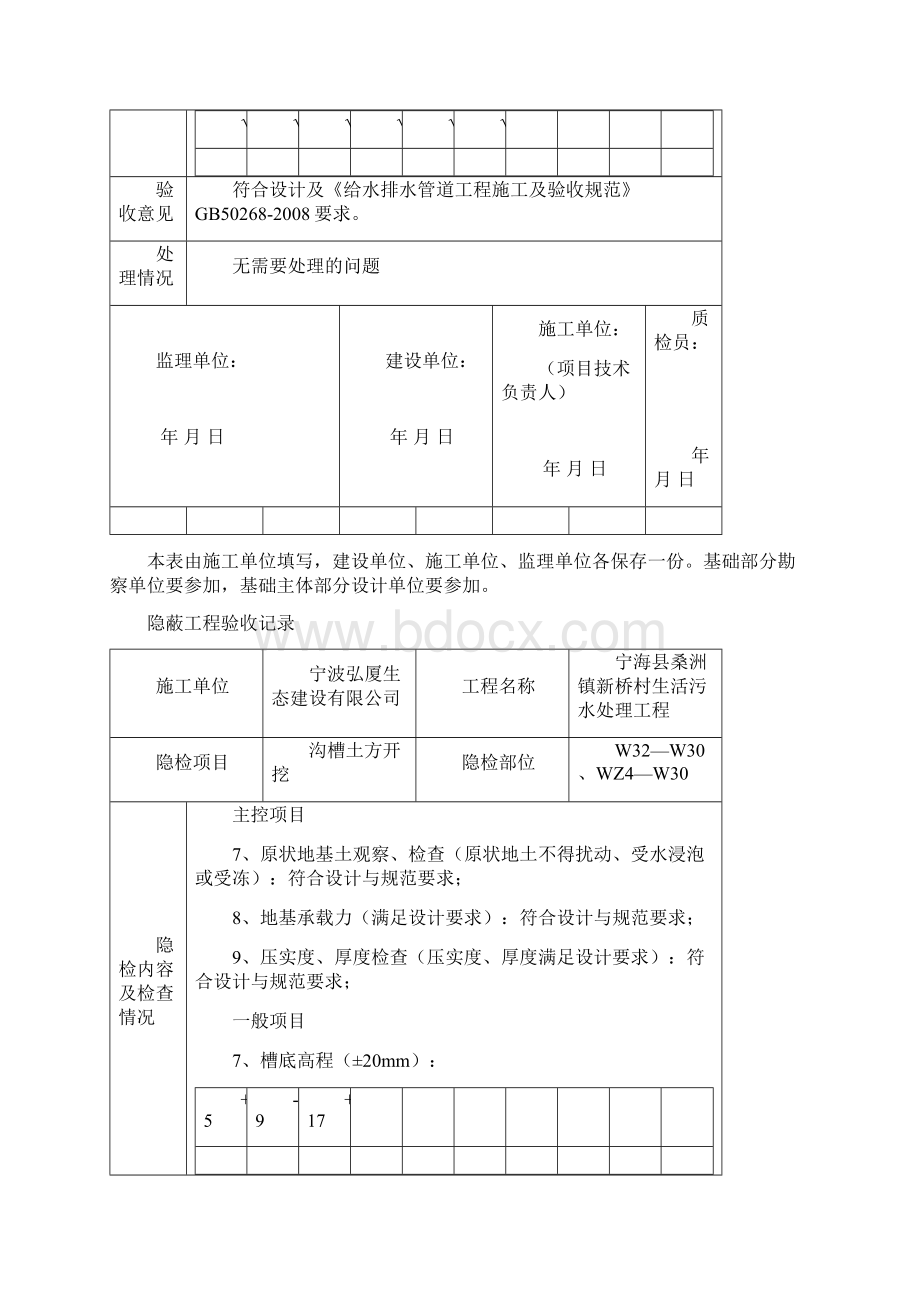 沟槽隐蔽工程验收记录.docx_第3页