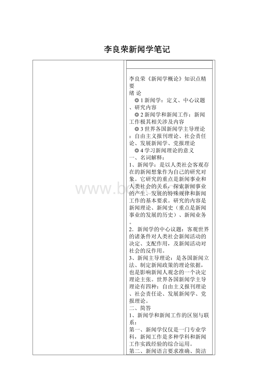 李良荣新闻学笔记Word格式.docx_第1页