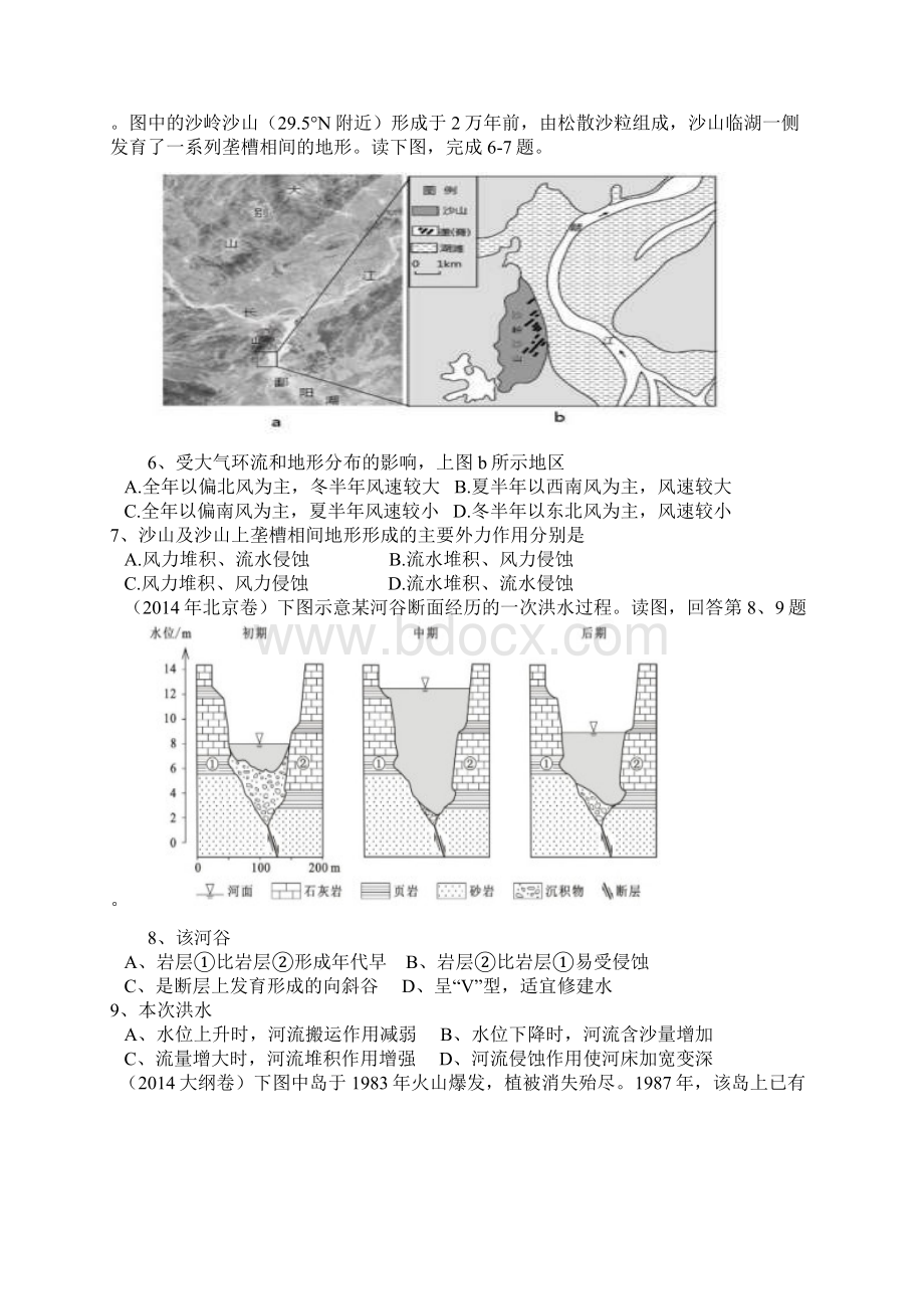 高考试题分项版解析专题4地表形态的塑造Word格式文档下载.docx_第3页