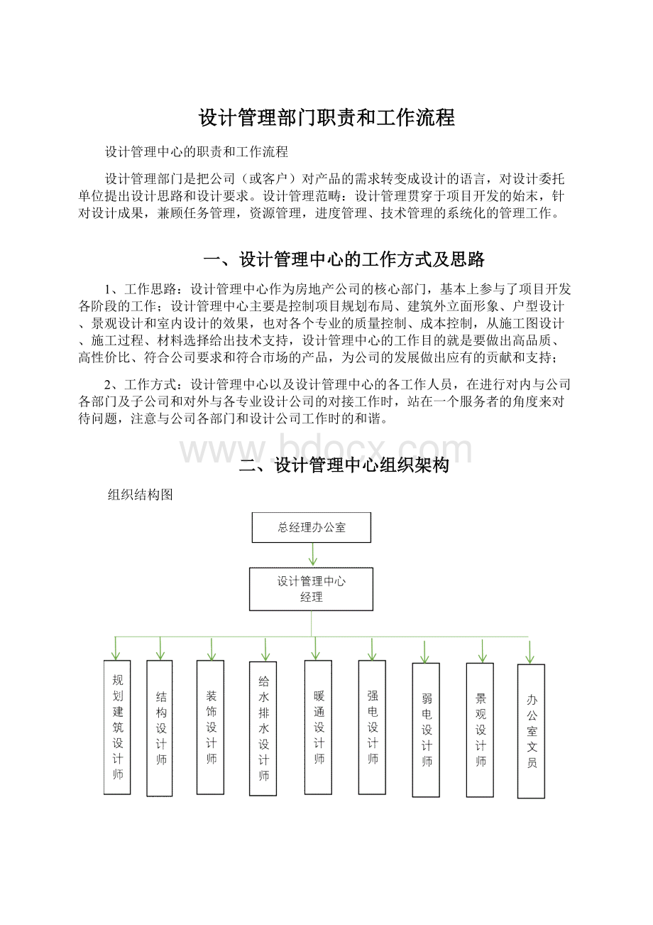 设计管理部门职责和工作流程Word格式文档下载.docx_第1页