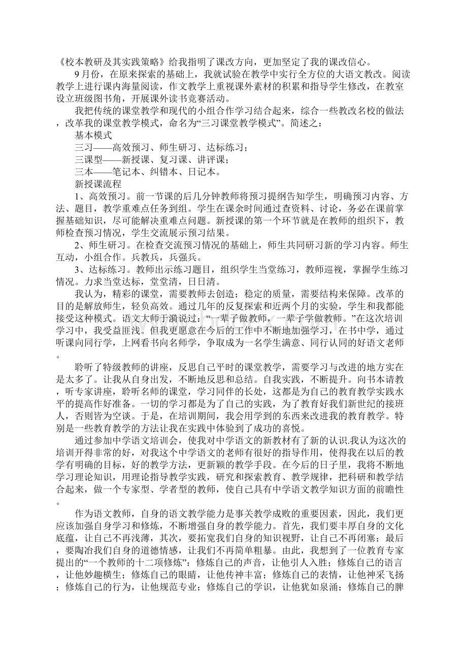 中学语文骨干教师培训心得体会范文.docx_第3页