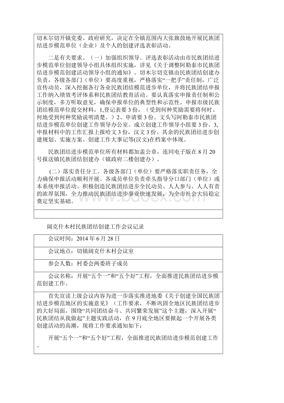 民族团结创建工作会议记录Word下载.docx_第2页