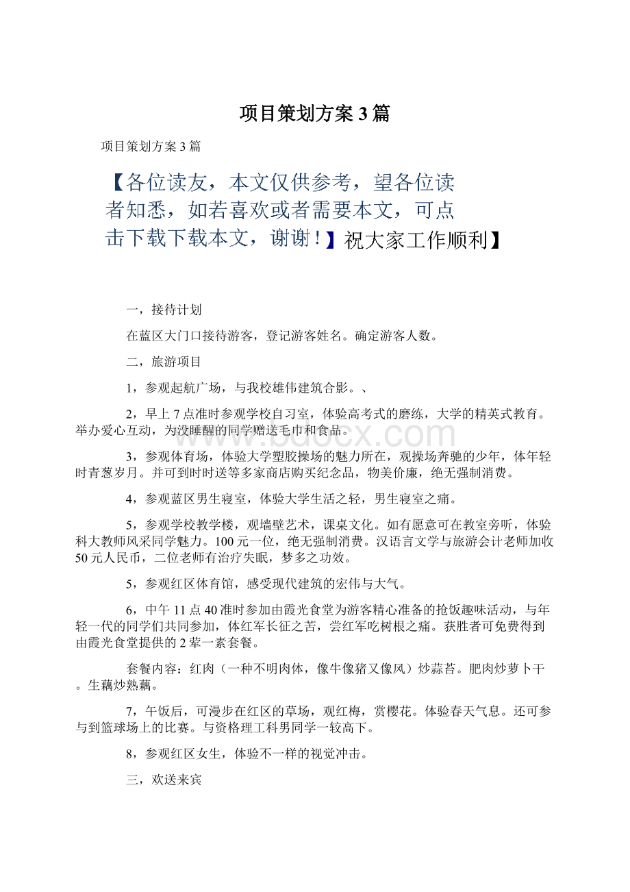 项目策划方案3篇.docx