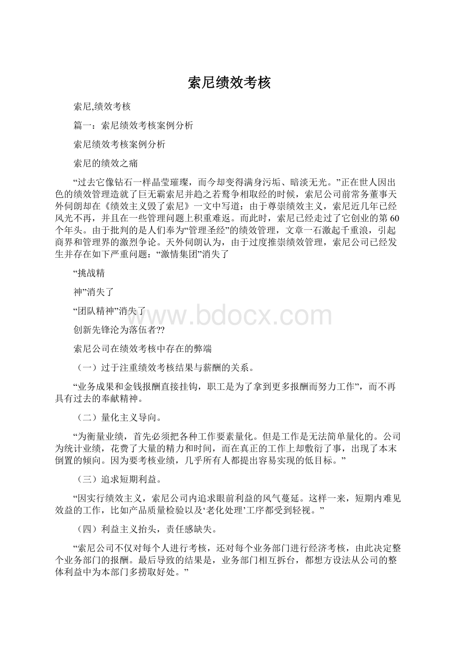 索尼绩效考核Word文件下载.docx