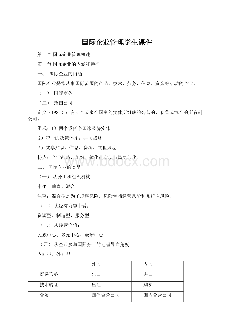 国际企业管理学生课件文档格式.docx