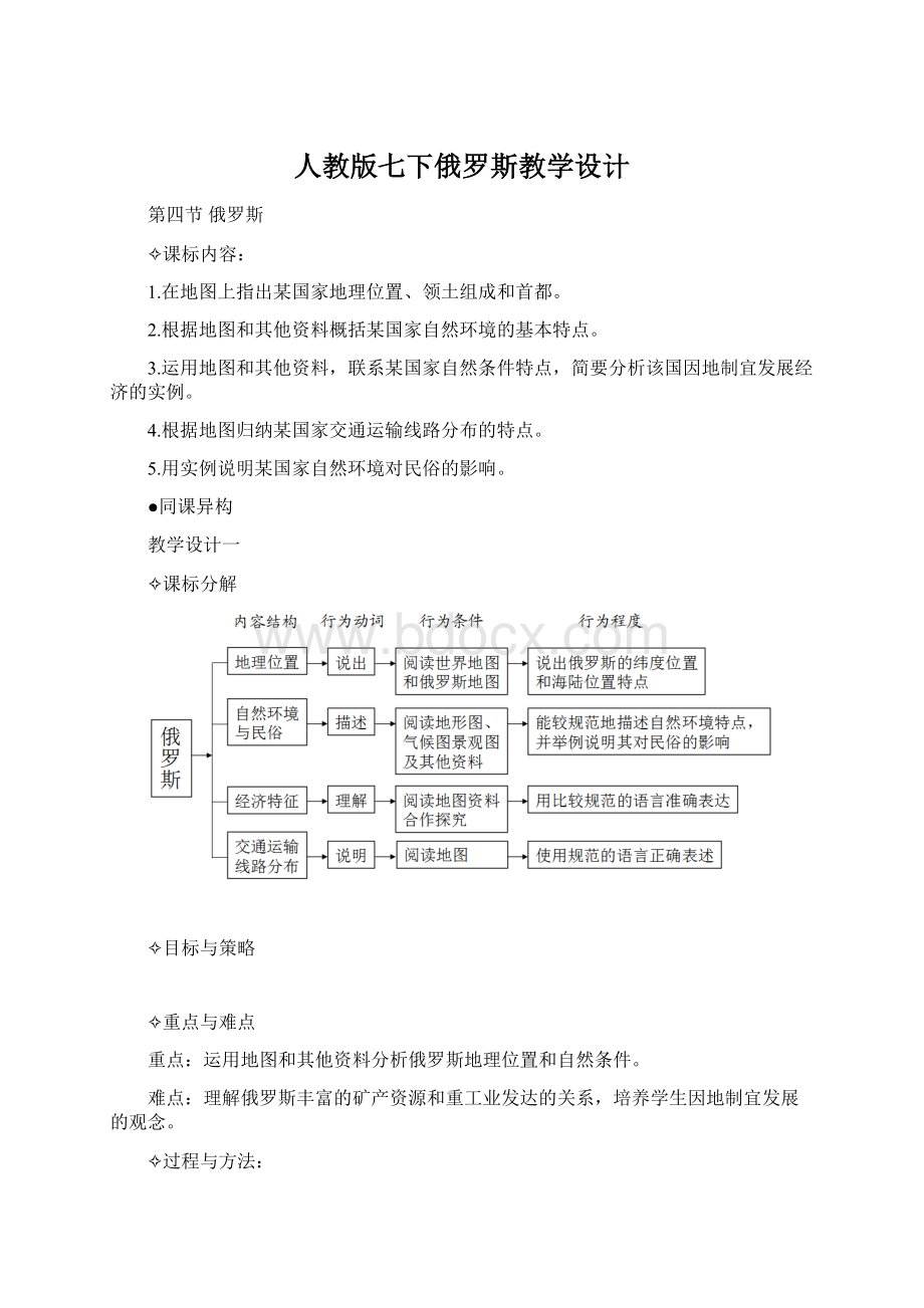 人教版七下俄罗斯教学设计.docx