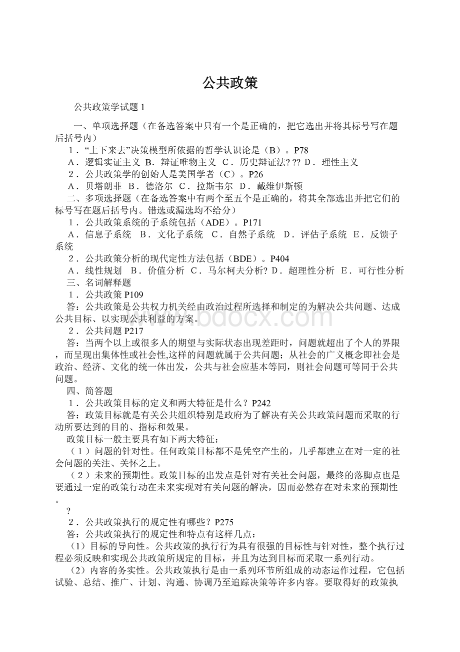 公共政策文档格式.docx