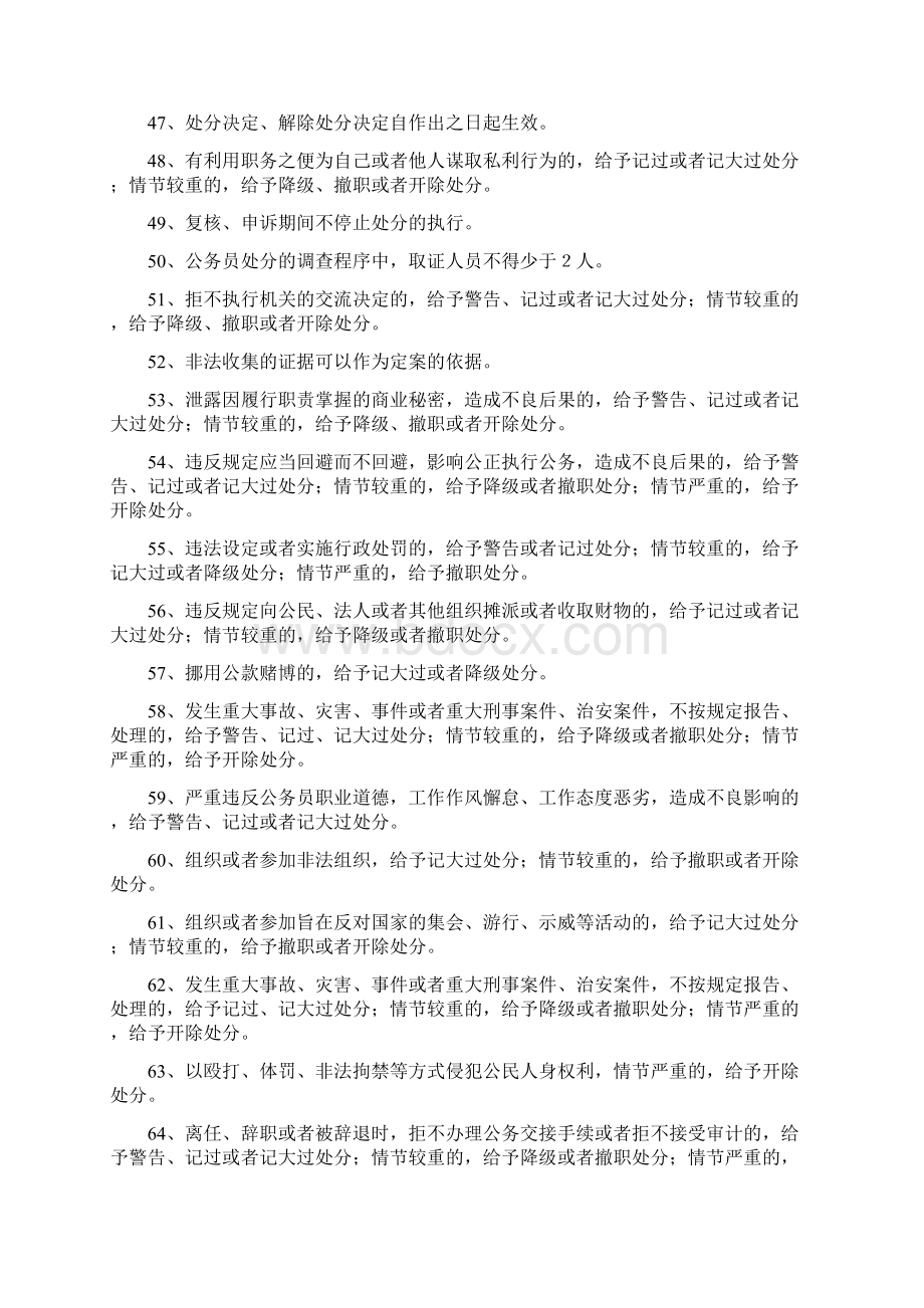 《行政机关公务员处分条例》复习参考题Word格式.docx_第3页