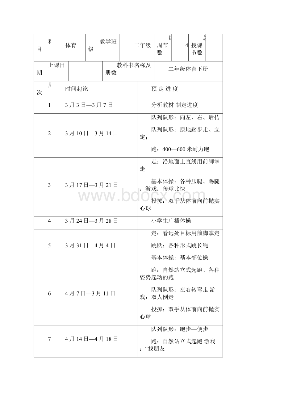 小学二年级体育下册全套教案.docx_第3页