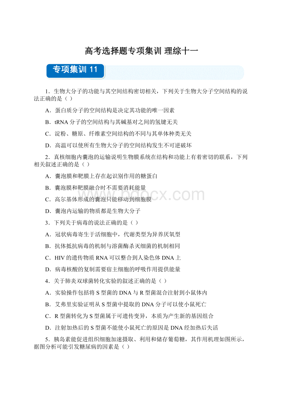 高考选择题专项集训 理综十一文档格式.docx