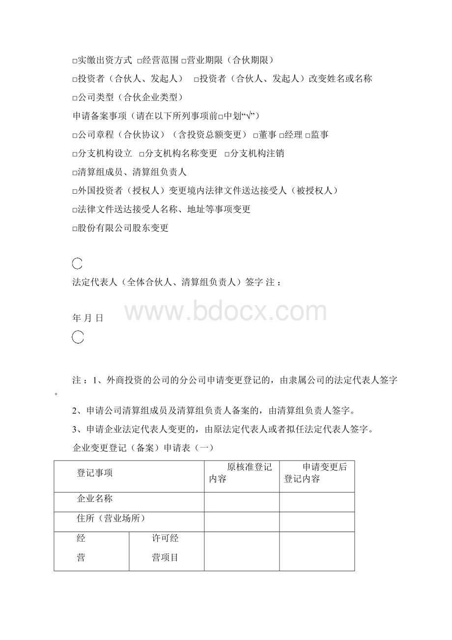 外商投资企业变更备案登记申请书Word文档格式.docx_第2页