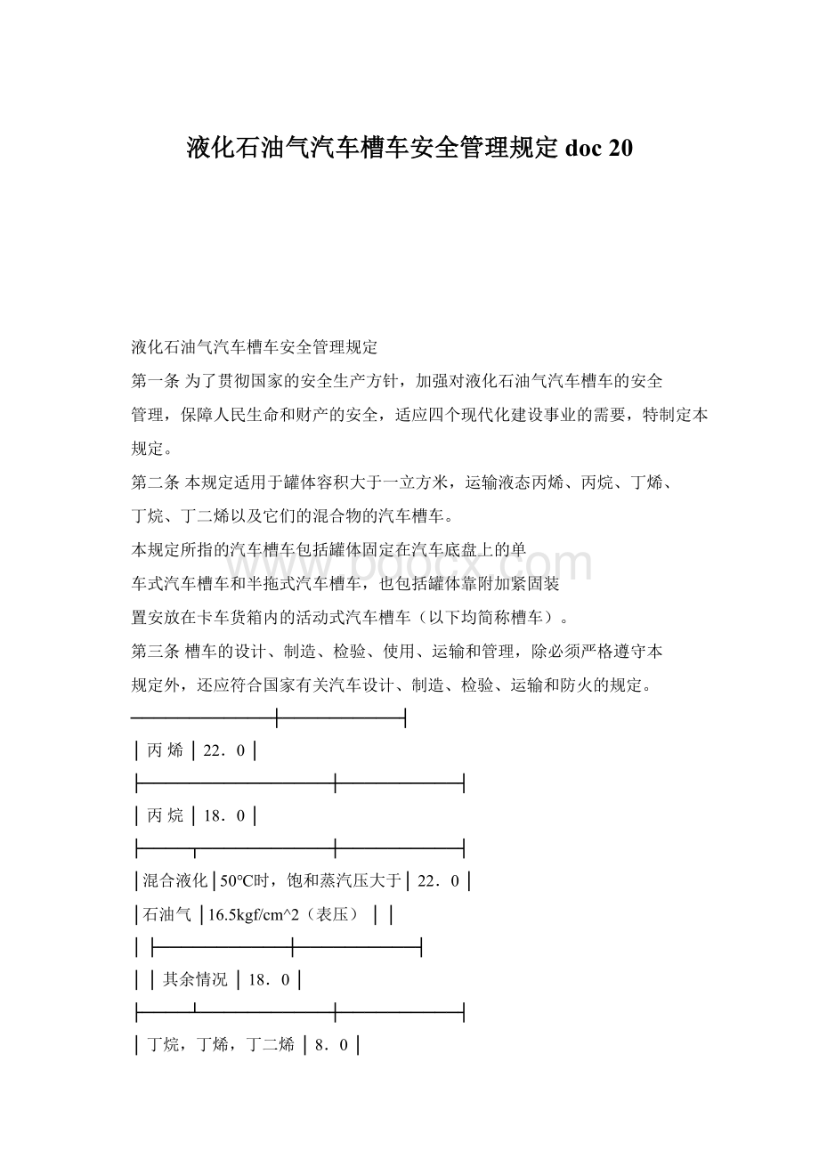 液化石油气汽车槽车安全管理规定doc 20.docx_第1页