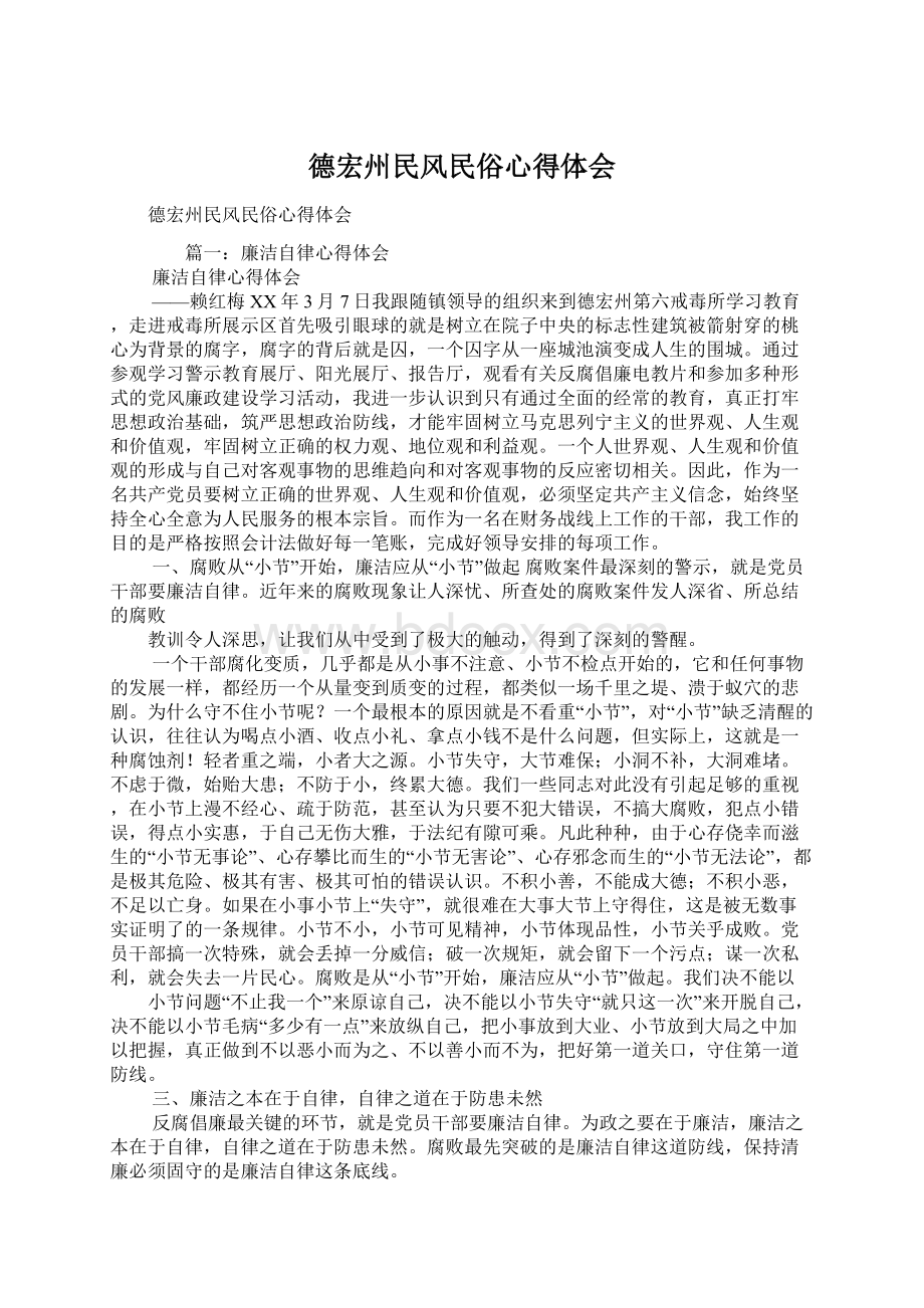 德宏州民风民俗心得体会Word格式文档下载.docx_第1页