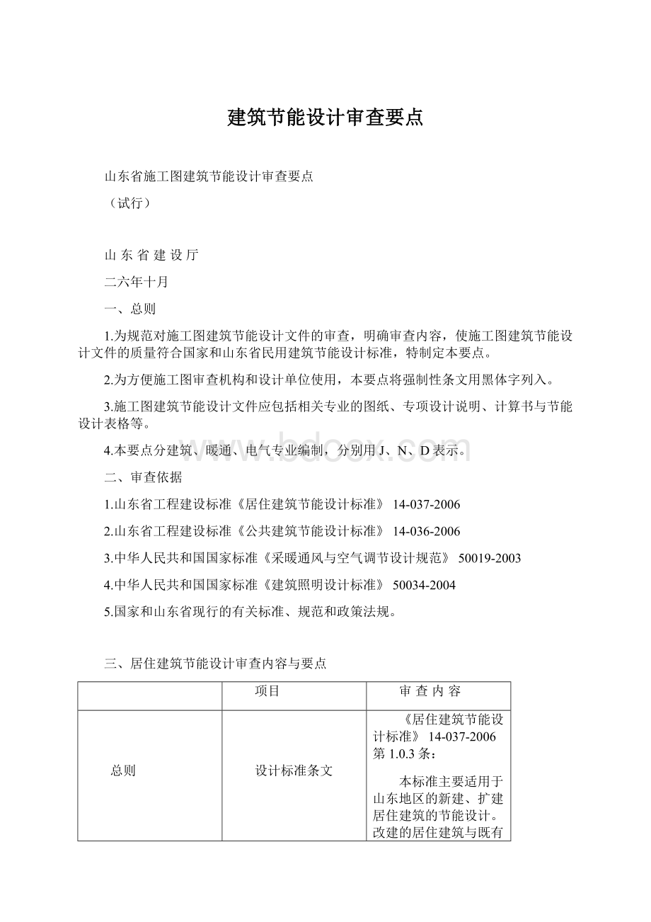 建筑节能设计审查要点.docx_第1页