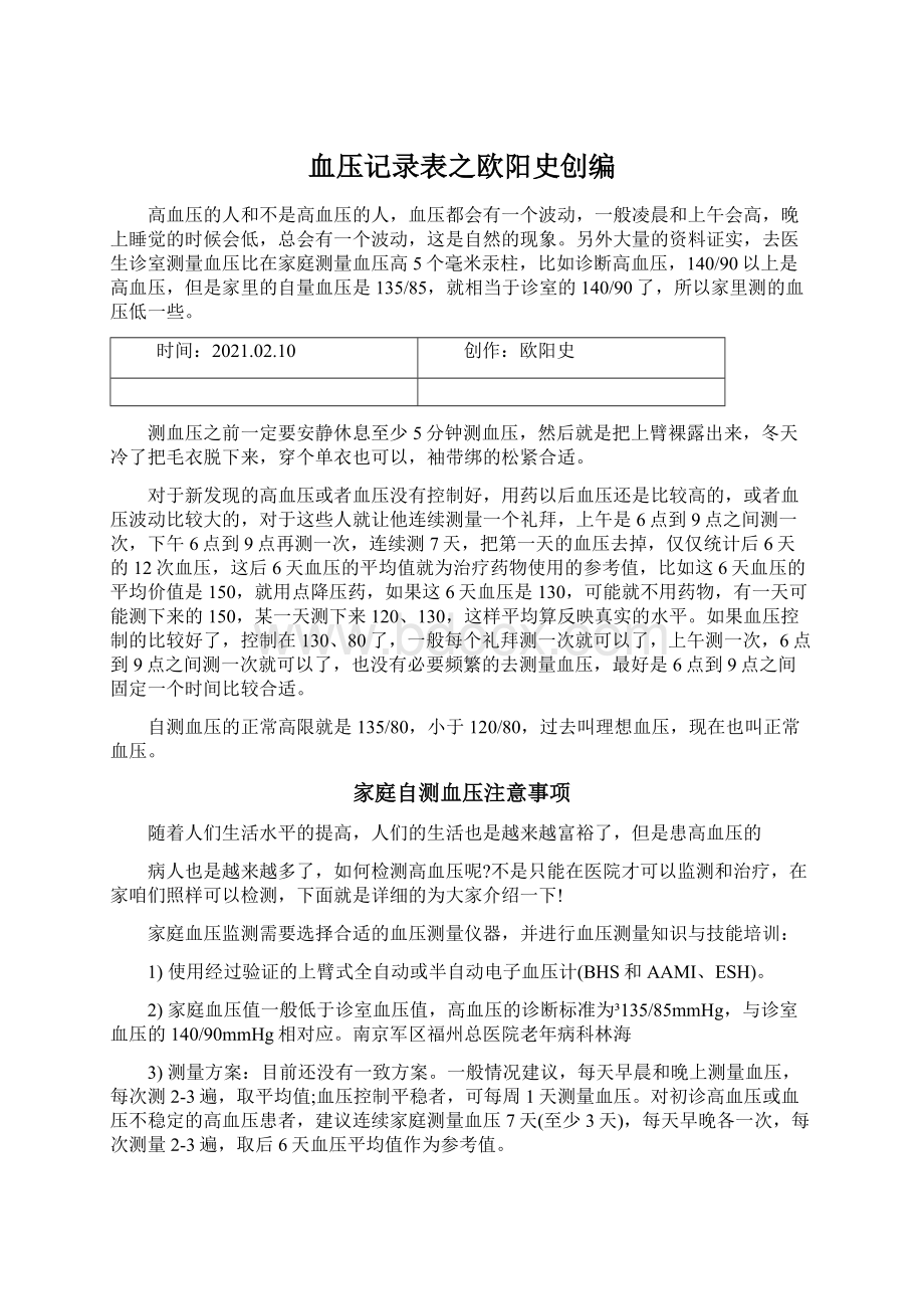 血压记录表之欧阳史创编文档格式.docx_第1页