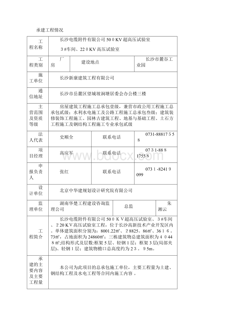 湖南省建设工程芙蓉奖申报表Word下载.docx_第2页