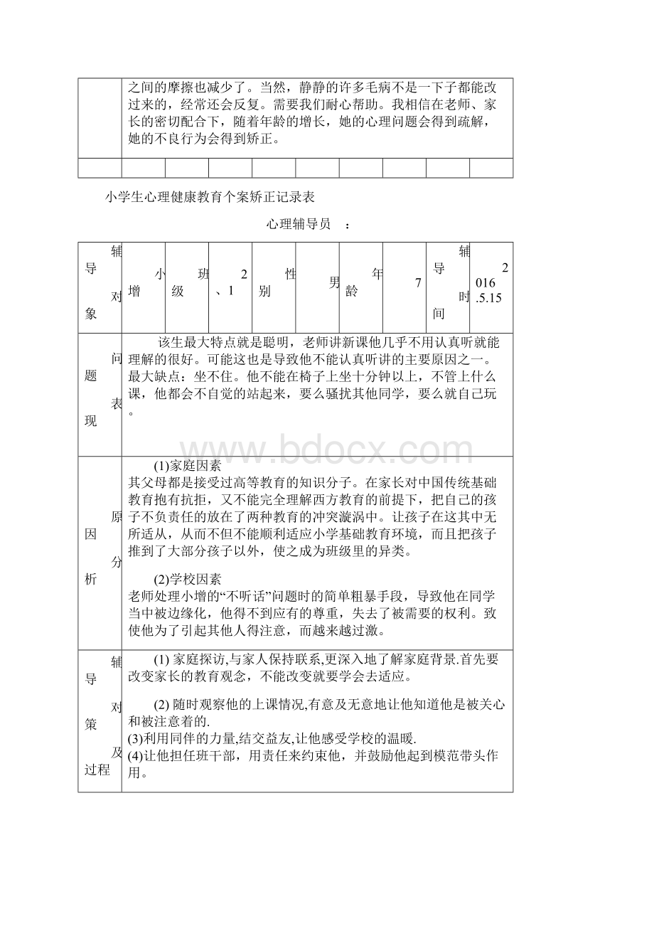 小学生心理健康教育个案矫正记录表.docx_第2页