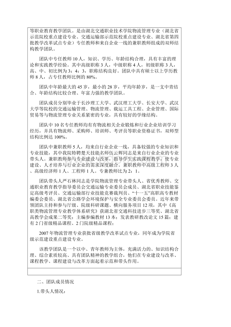 湖北省高等学校省级教学团队表.docx_第2页