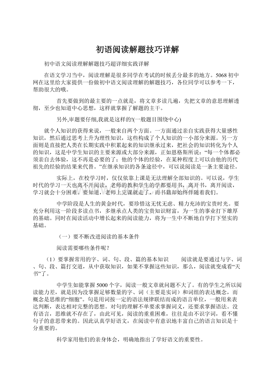 初语阅读解题技巧详解Word格式文档下载.docx