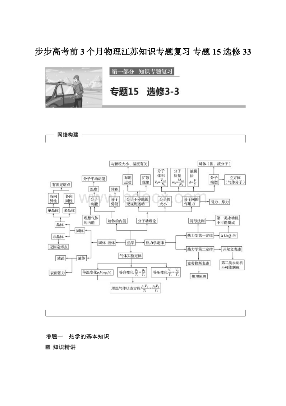 步步高考前3个月物理江苏知识专题复习 专题15 选修33Word文档格式.docx