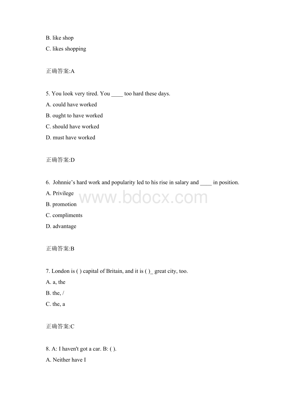 17秋学期《大学英语一》在线作业满分答案.docx_第2页