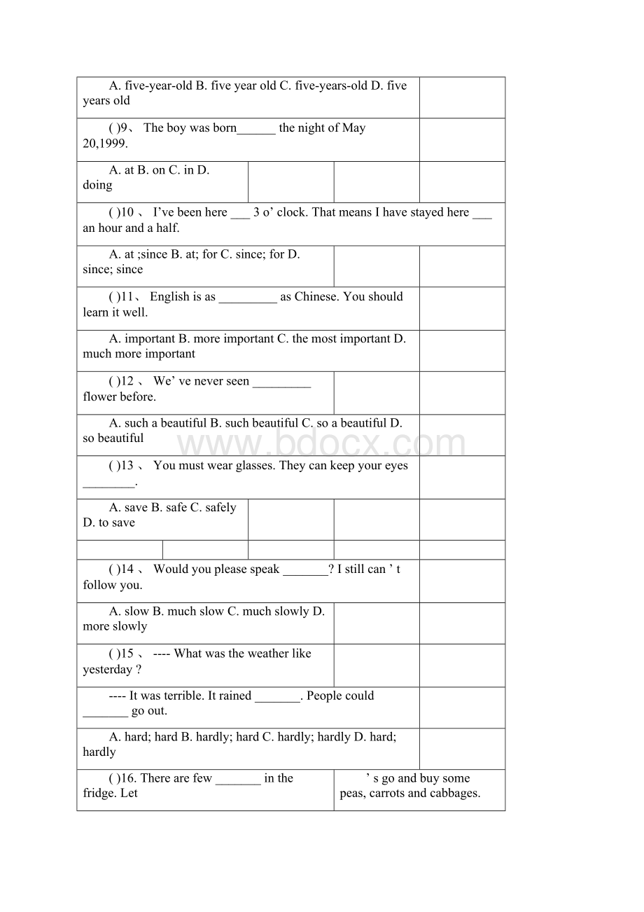 完整版本初中中考英语单项选择题专项训练250题附答案doc.docx_第2页