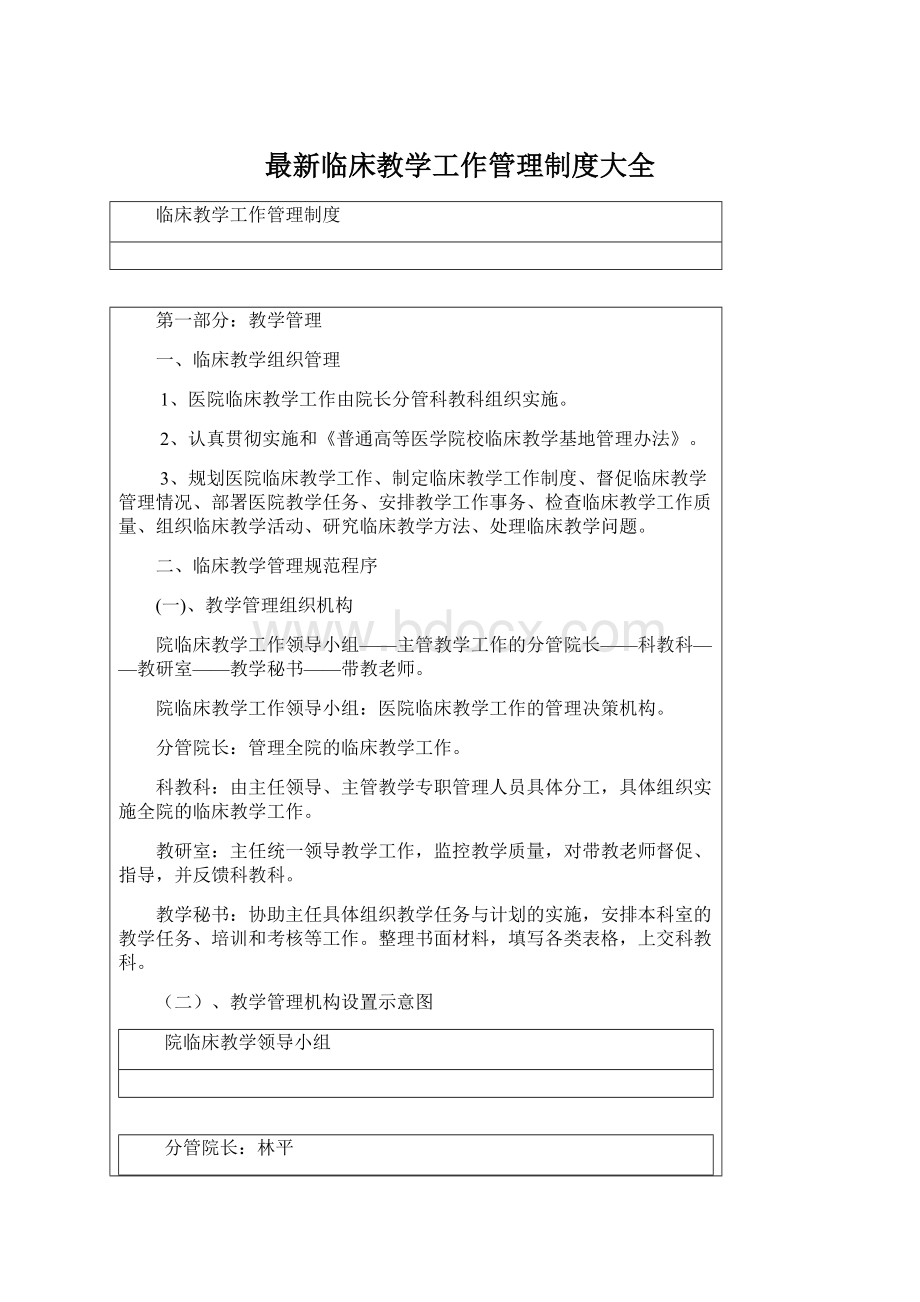 最新临床教学工作管理制度大全.docx_第1页