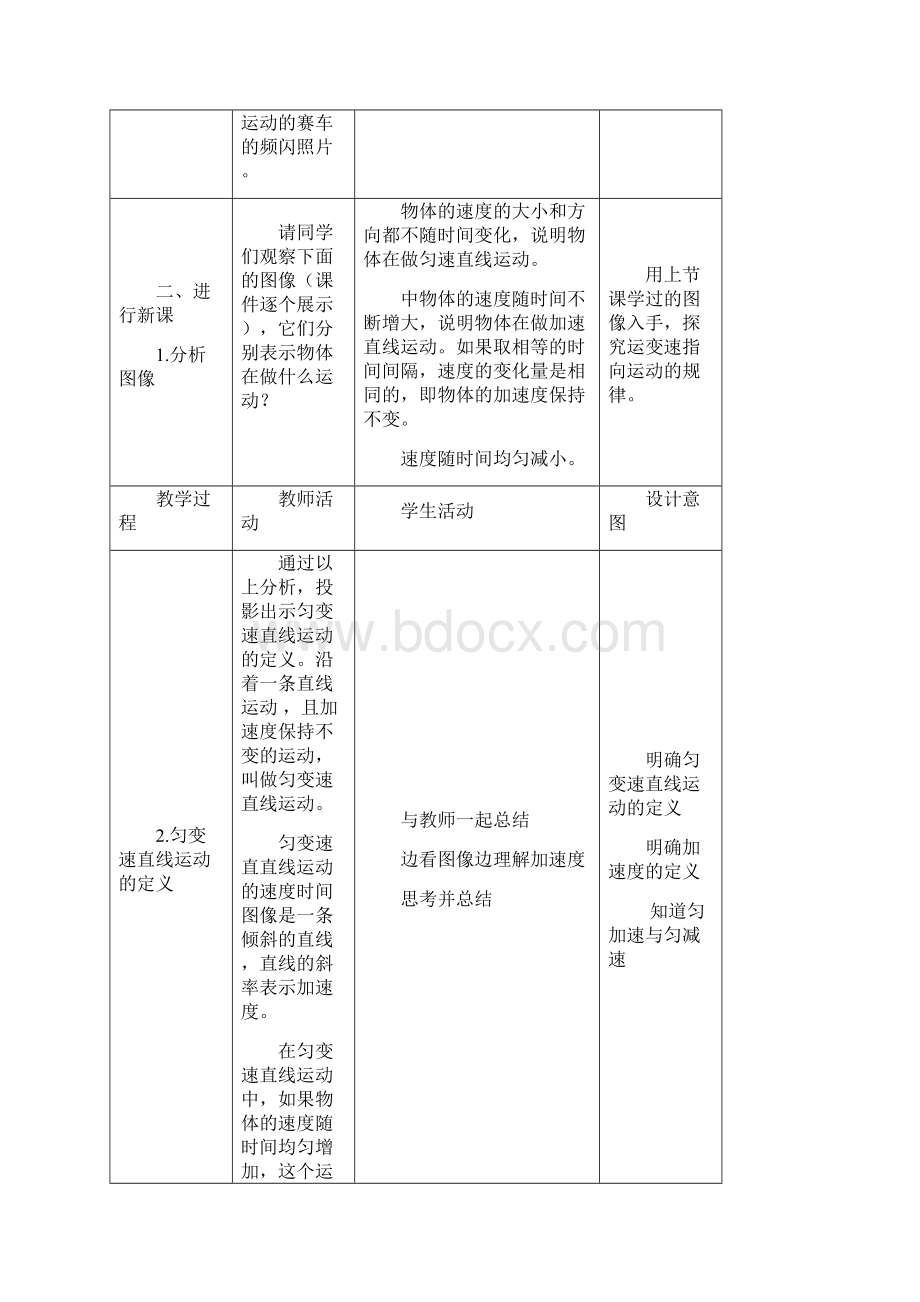 高中物理第二章匀变速直线运动的研究22匀变速直线运动速度与时间的关系教案新人教版必修1.docx_第3页