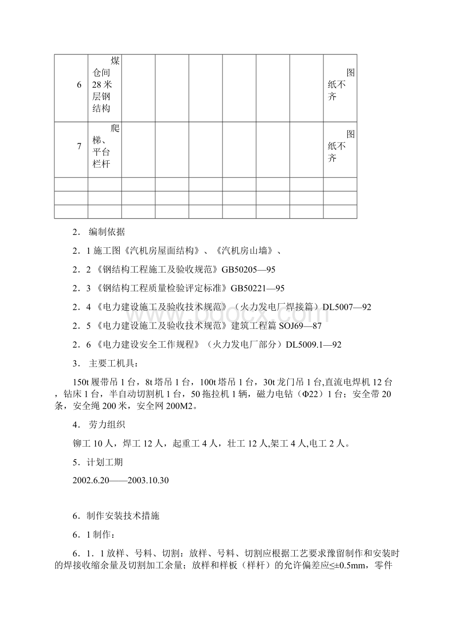 主厂房钢结构制作安装文档格式.docx_第2页