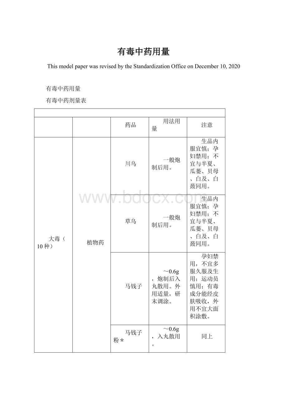 有毒中药用量文档格式.docx_第1页