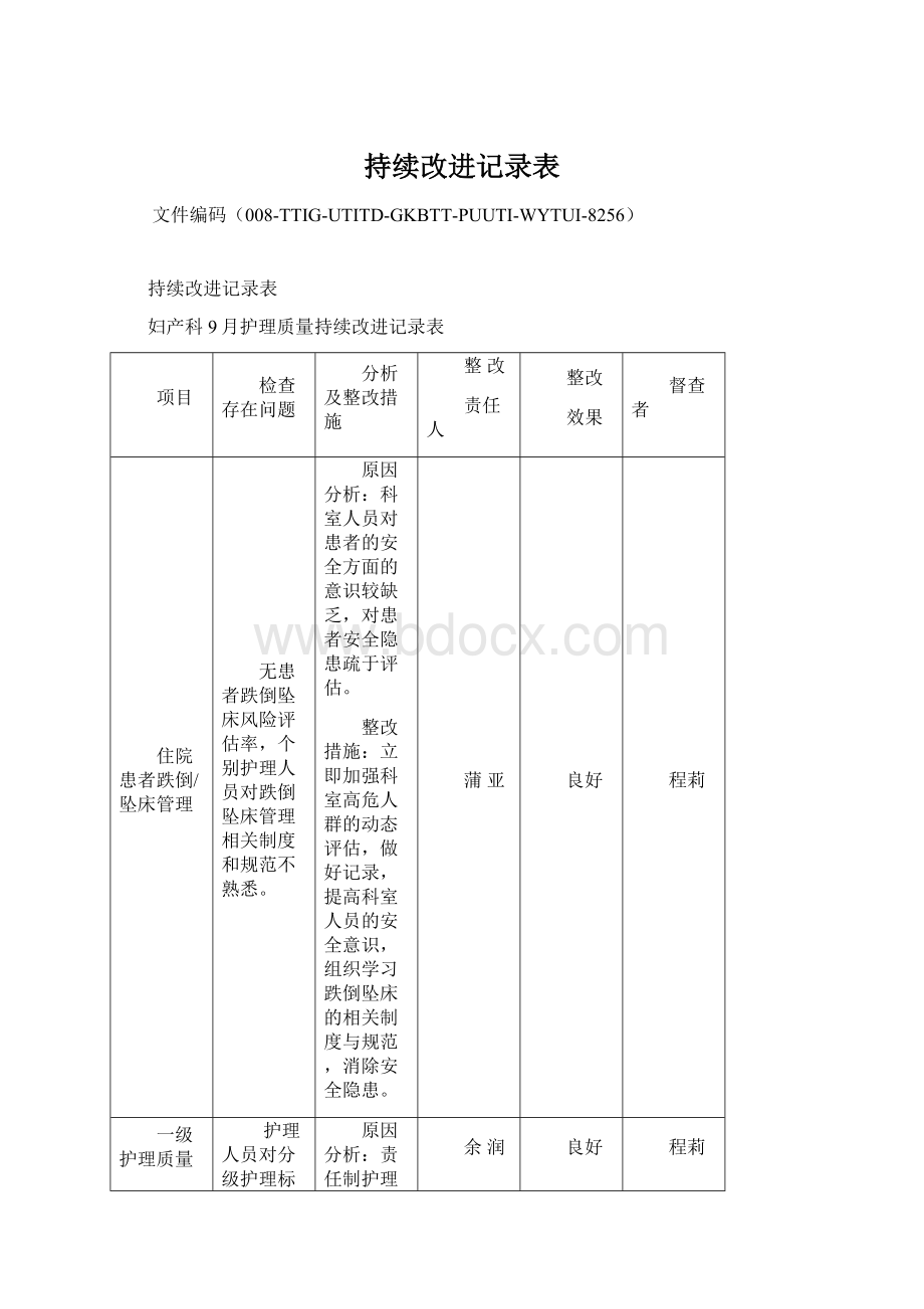 持续改进记录表.docx_第1页