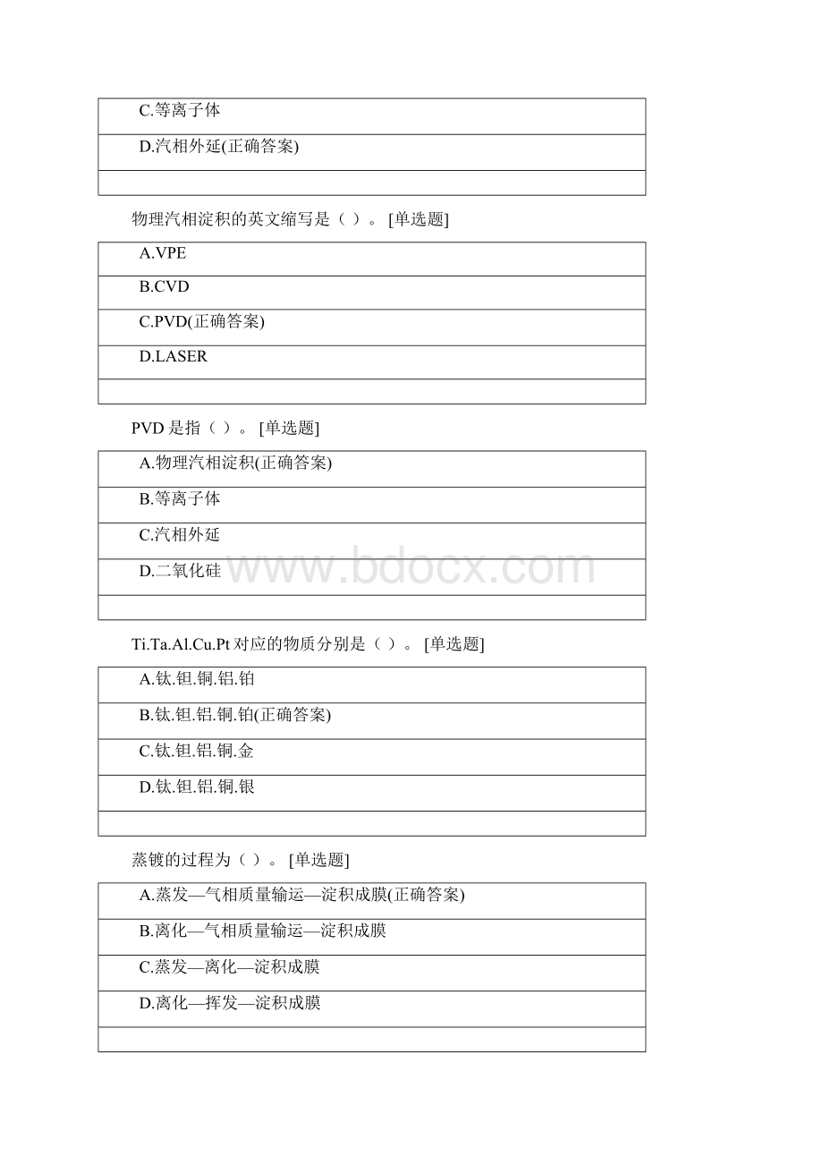 集成电路制造工艺客观题复习含答案.docx_第3页