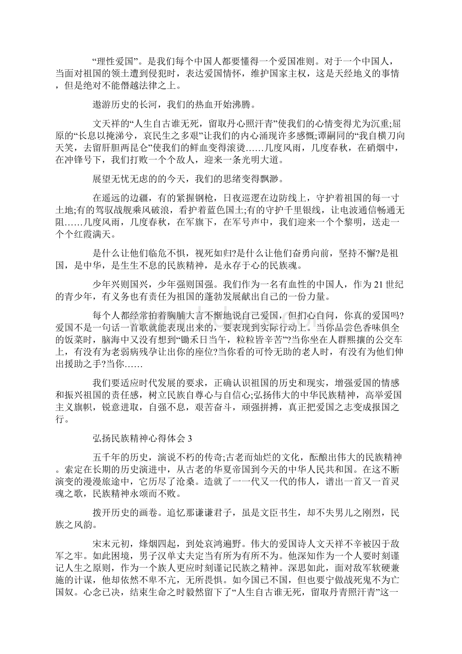 最新弘扬民族精神心得体会.docx_第2页