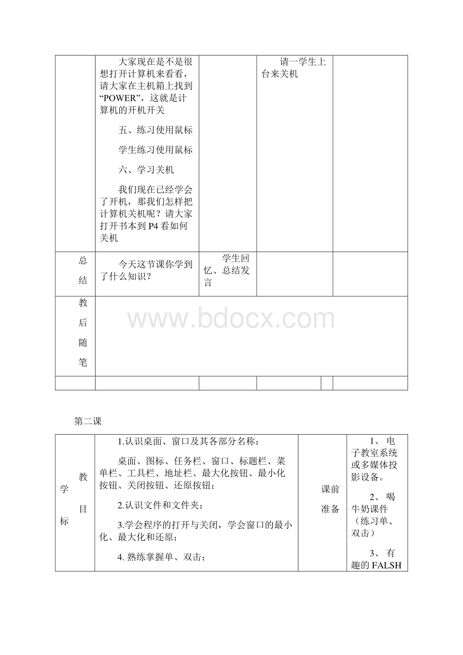 整理小学一年级信息技术第一册新版Word文档格式.docx_第3页