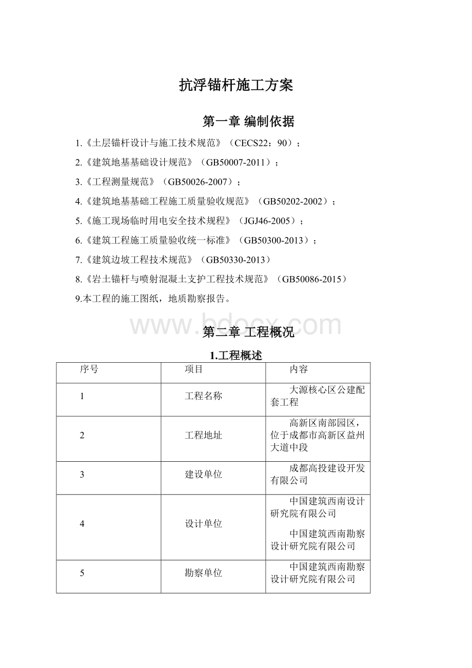 抗浮锚杆施工方案文档格式.docx