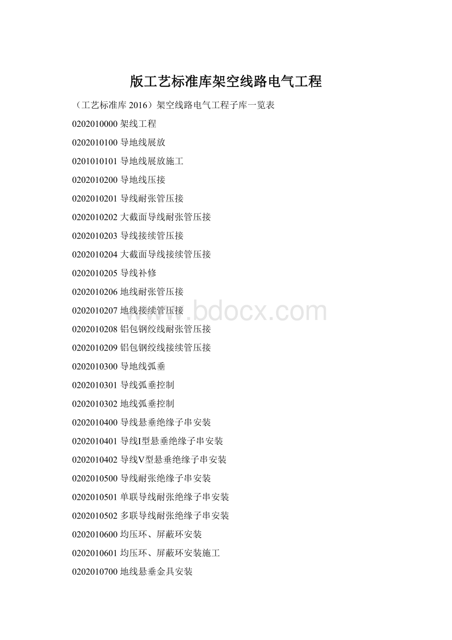 版工艺标准库架空线路电气工程.docx_第1页