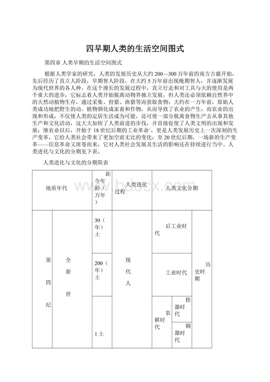 四早期人类的生活空间图式Word文档下载推荐.docx