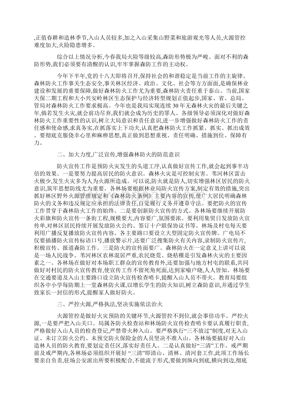 林业局春季森林防火工作会议上的讲话Word文档格式.docx_第2页