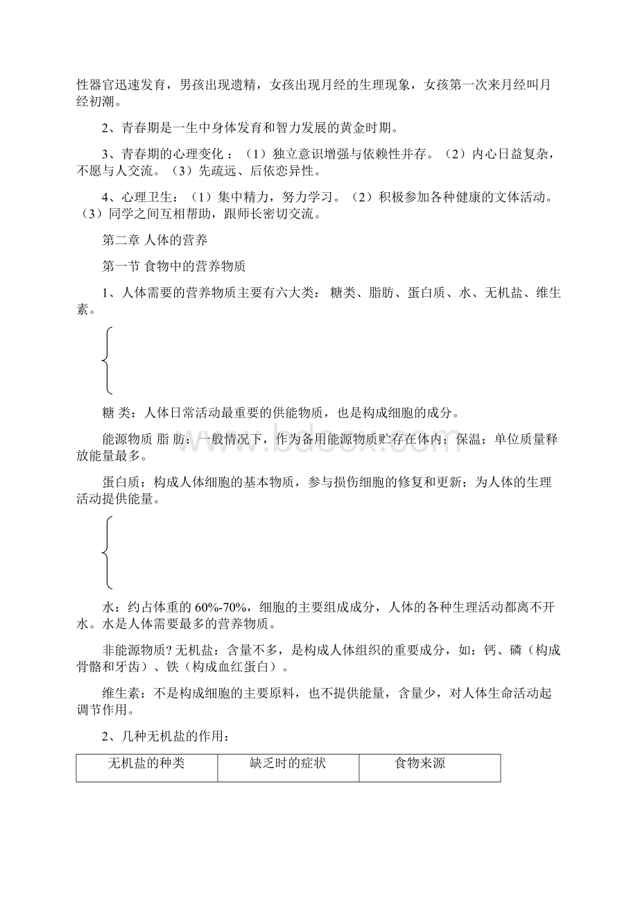 七年级初一下册生物学知识点汇总.docx_第3页