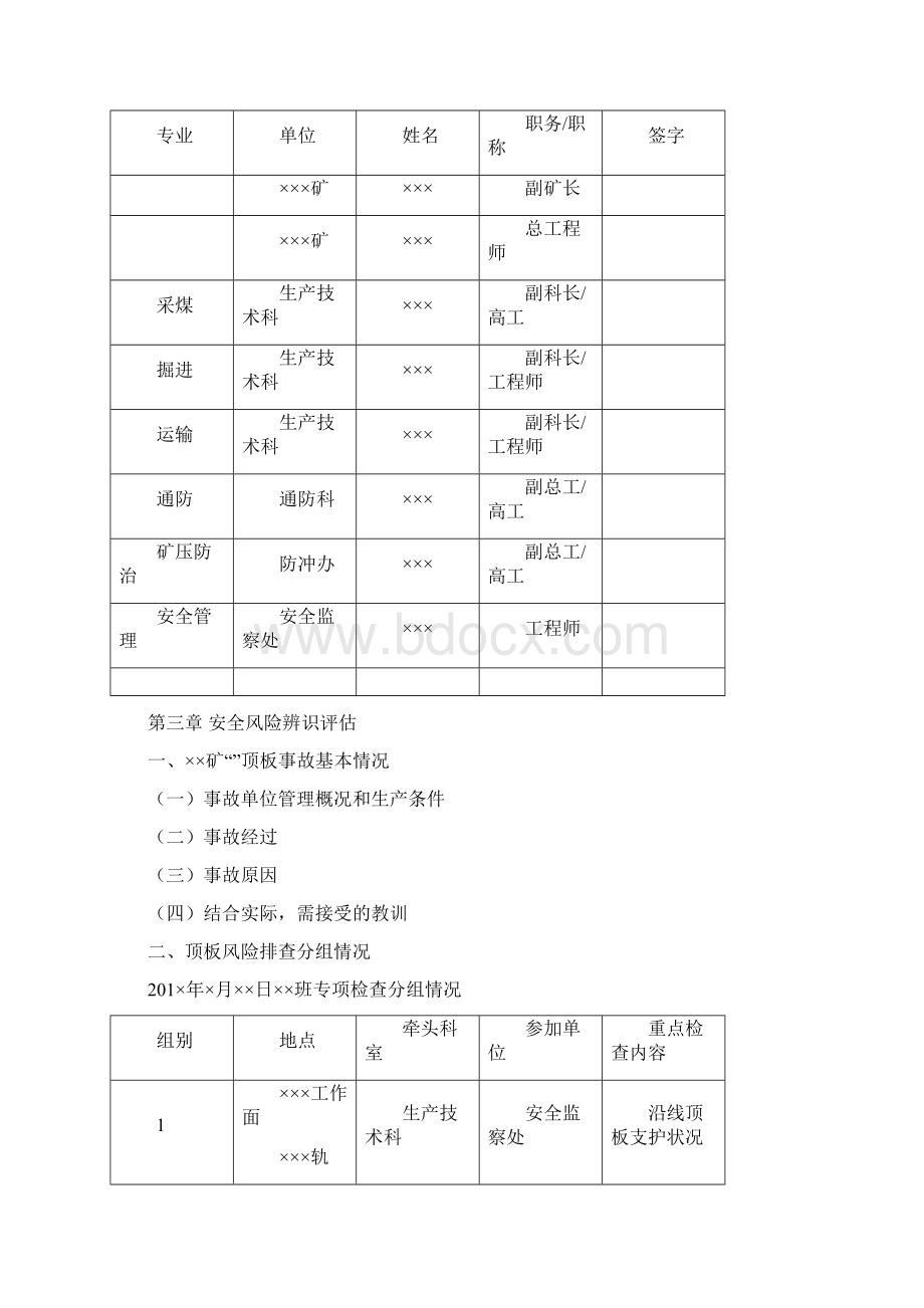 顶板事故专项辨识报文档格式.docx_第2页