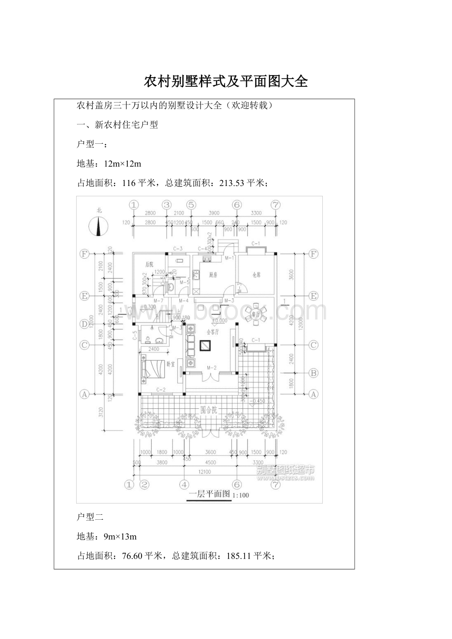 农村别墅样式及平面图大全.docx