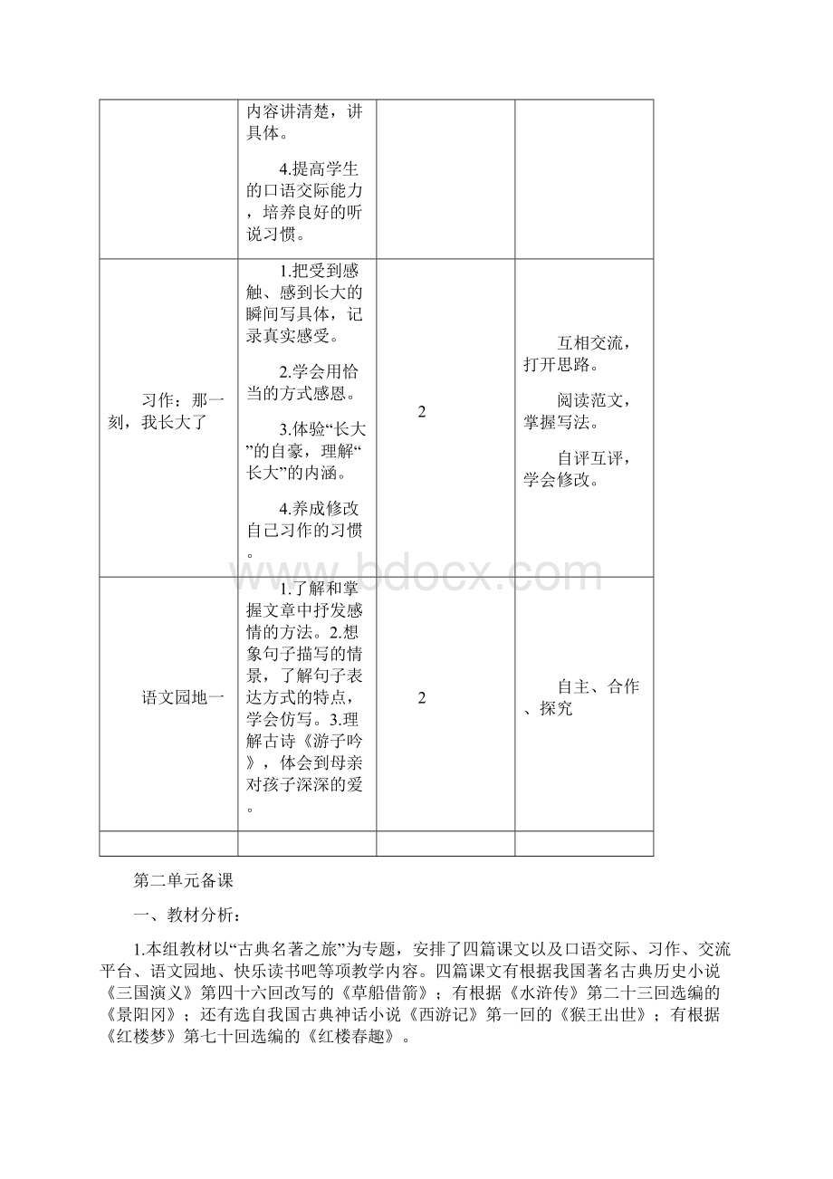 部编版五年级语文下册单元备课一至八单元.docx_第3页